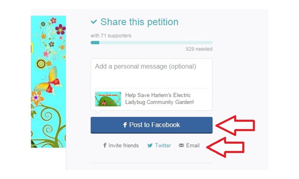 facebook button for petition